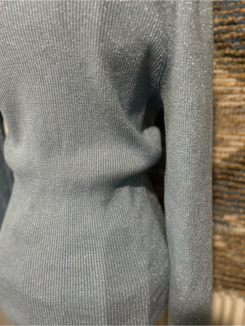 INC Shimmery Light Blue Wrap Sweater with Side Ring - Picture 9 of 10